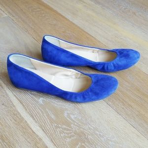 J. CREW Suede Flats Cobalt Blue Size 9